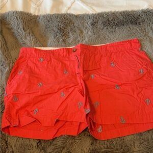 Old Navy size 12 coral w/teal anchor shorts